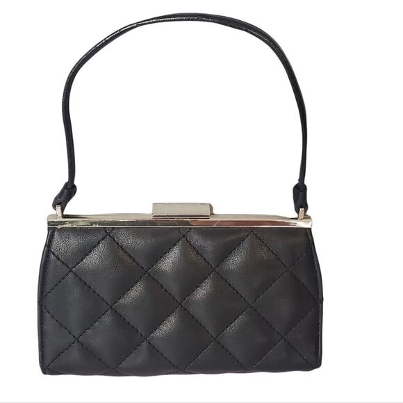 Vintage y2k Nine West Vegan Leather Quilted Mini Handbag Bag - Picture 3 of 4